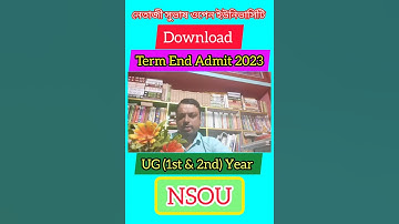 #NSOU#UG#Admit#download