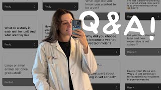 answering your questions about life at vet school!!