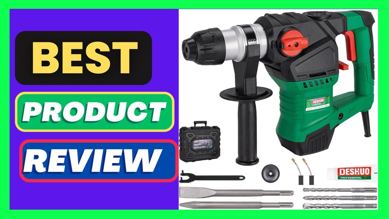 Deshuo 1-1/4" SDS-Plus Rotary Hammer Drill, 12.5 Amp 3 Functions