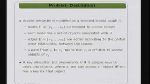 CERIAS Security: Dynamic and Efficient Key Management for Access Hierarchies 2/6