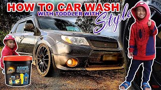 How to car wash with toddler with style. Subaru Forester SH.  V36