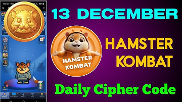 13 december hamster kombat daily cipher code | today hamster kombat daily cipher code 