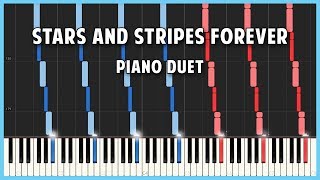 Stars & Stripes Forever | PIANO DUET [Synthesia]