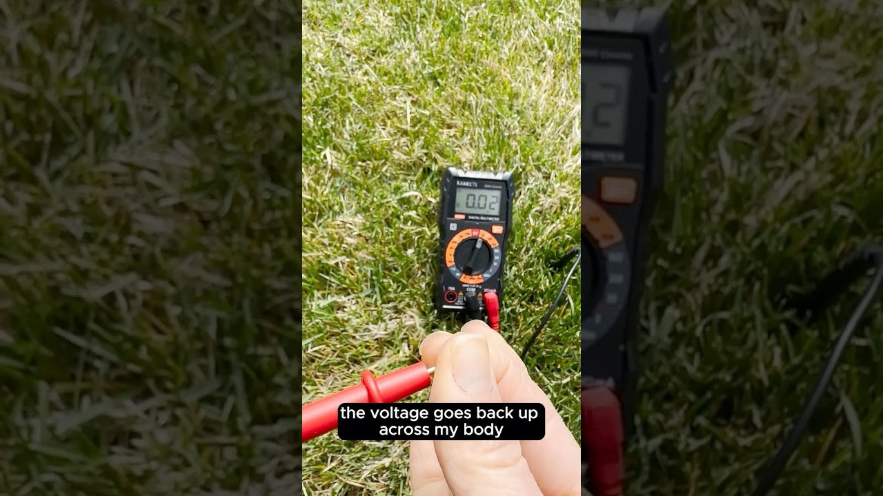 Watch Your Voltage Drop to Zero: The Power of Touching the Earth 🌍⚡ #earthing #grounding