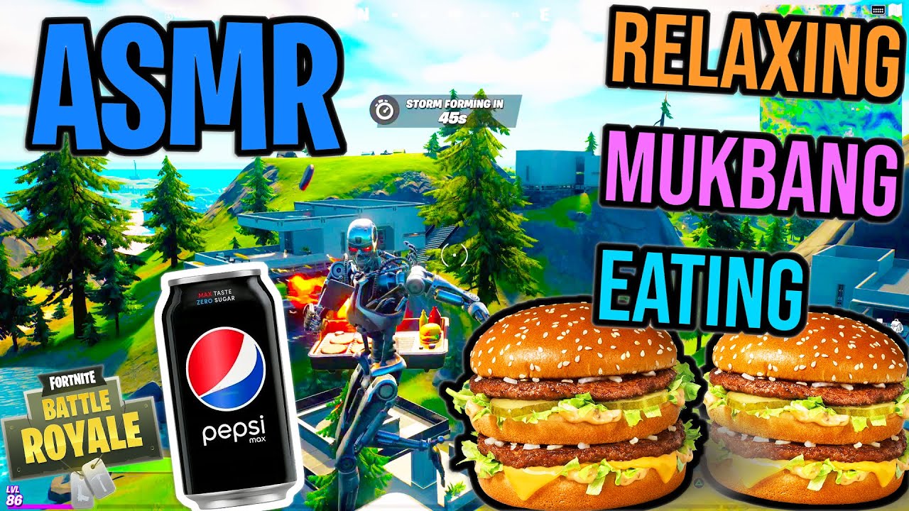 ASMR Gaming 🍔 Fortnite Mukbang Eating 2 Big Macs Spectating on PS5 + Tapping 먹방 🎮🎧 Relaxing 😴💤