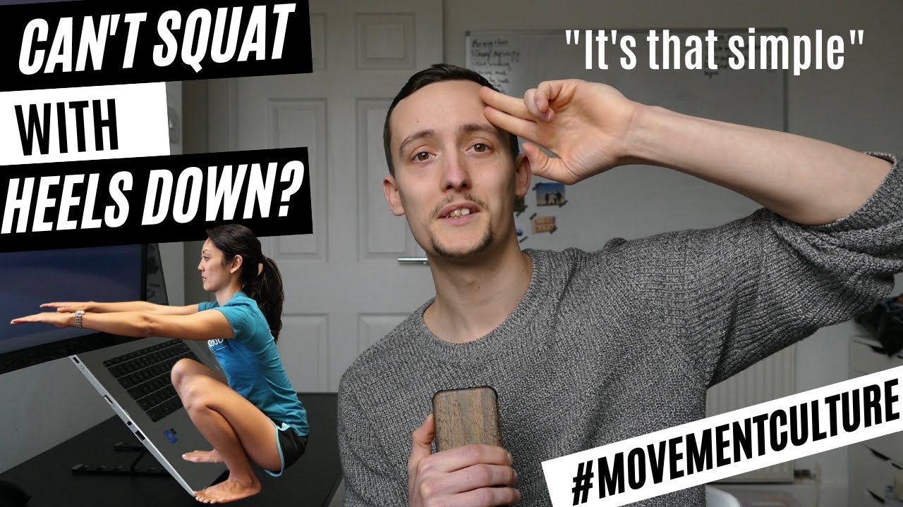 Can't flat foot squat? Try this! (burning shins & can't get your heels down)