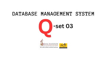 #javainstitute|Database Management System|Question Set-03|Java Institute For Advanced Technology