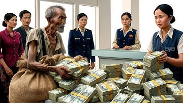 ông lão bán vé số vác bao tải tiền lẻ vào Ngân Hàng, bị nhân viên xem thường và cái kết đầy bất ngờ