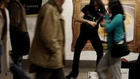 Electric Violin Player Michael Shulman in Union Square Subway NYC