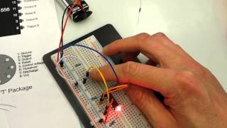556 Timer, Monostable Mode (R1 = 10kOhms, C1 = 10 micro farads)