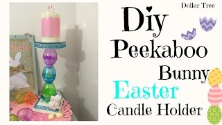 DIY EASTER PEEKABOO BUNNY CANDLE HOLDER | DOLLAR TREE