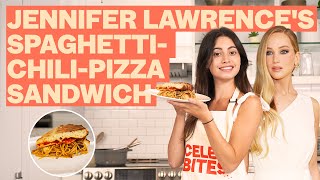 Taste Testing Jennifer Lawrences Spaghetti Chili Pizza Sandwich | Celeb Bites