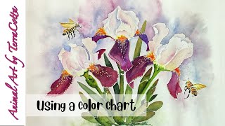 Iris Watercolor Painting | Using a Holbein Color Chart Iris Watercolor Painting | Using a Holbein Color Chart