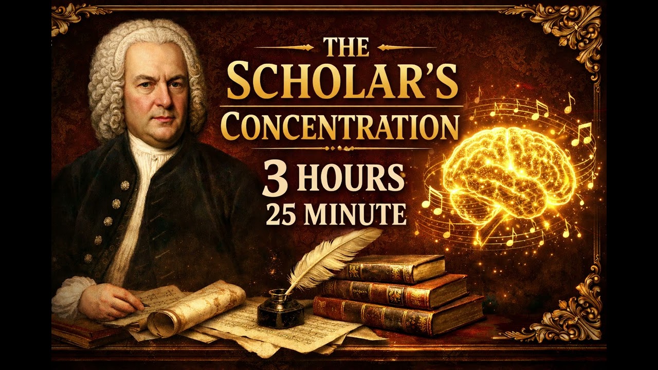 The Scholar's Concentration 3 Hour 25 Min Bach Study Music for Deep Focus, Memory and Learning