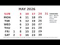 May Calendar 2026