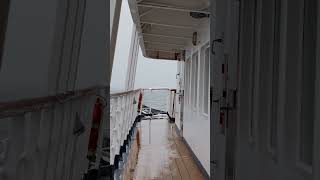 Alone on a frozen ship deck, letting the sea calm my loud mind #seastillness #viral