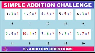 Basic Addition | 25 Questions Quiz