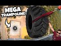 Tractor Tire Vs. World's Strongest Trampoline from 45m!