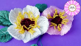 Wool Flower Hand Embroidery | trick for embroidery and brooch