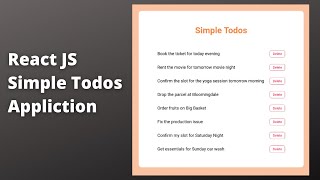 Simple Todos Application | CCBP React JS Coding Practice  6 Solution | React JS  Todos Application Wealth