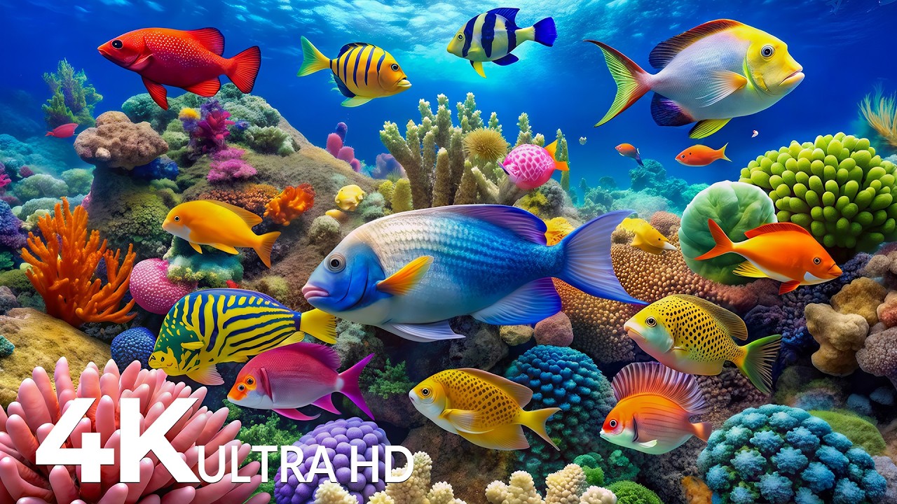Fish Mp4 AQUARIUM 4K (ULTRA HD) - Beautiful Fish Swimming & Colorful Sea Life ...