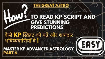 How To Read  Script in KP Astrology|Learn Advanced Kp Astrology 6|Planet Script|Easy