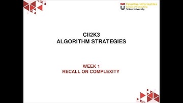 Algorithm Strategies: Recall on Complexity