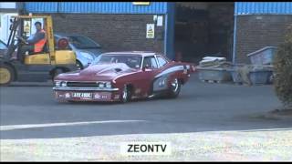 Andy Frost's Red Victor 3 street legal Pro Mod on the road