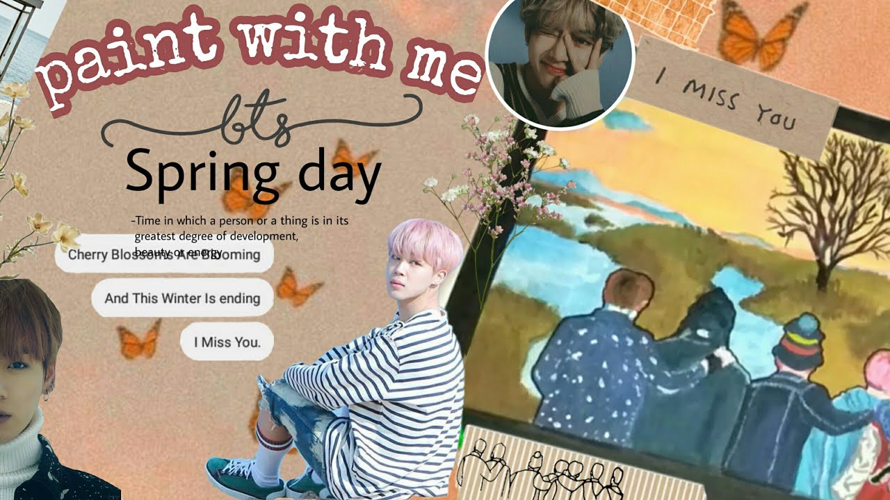 💜 Painting kpop mv scenes / 'Spring day' by BTS 💜/ Watercolors easy