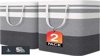 HomeHacks 2 Pack Large Laundry Baskets Waterproof Freestanding Laundry Hampers