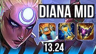 DIANA vs KATARINA (MID) | 6 solo kills, 700+ games | TR Grandmaster | 13.24