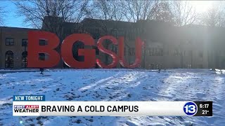 Braving a cold campus
