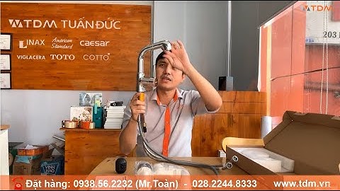 TDM.VN | Đập hộp vòi lavabo rút dây Caesar B900CU nóng lạnh cổ cao lắp chậu rửa mặt đặt bàn đá