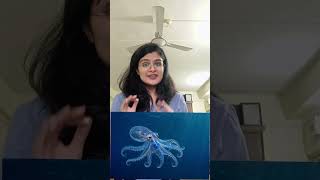 🌊 Octopus Blood:Hemocyanin + O₂ → Oxyhemocyanin 💙 #trending