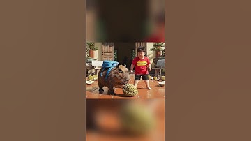 Capybara bị lợn rừng troll #capybara #funny #cartoon