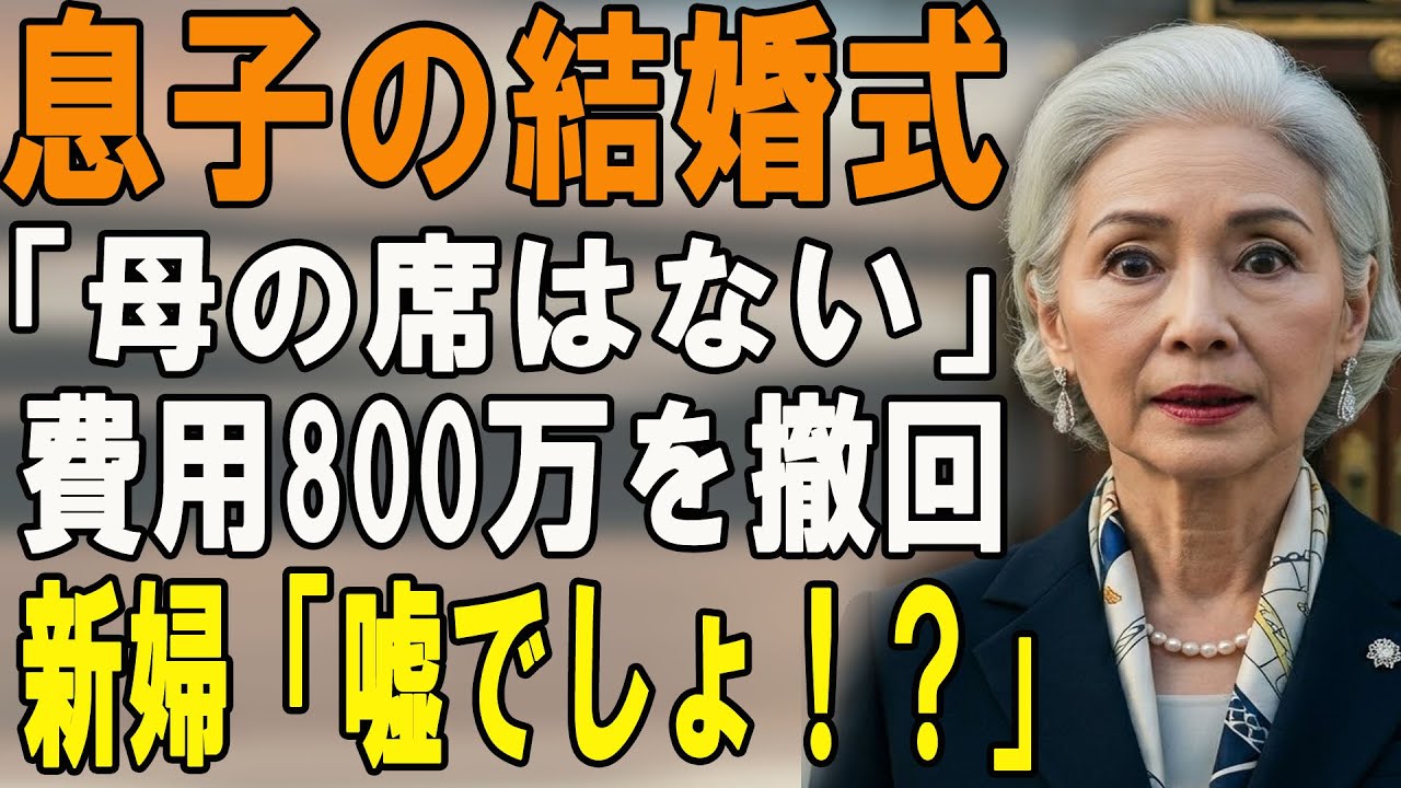 結婚式の受付で、係の女性が私を見て困惑した顔で言った言葉が、今でも耳から離れません。「田中義子様のお席はご用意されておりません。」私は新郎の母です。38年間、看護師として働きながら、この子のために全てを捧げてきました。大学の費用も、スーツも、家の頭金も、全部私が出したのに。その時、純白のドレスを着た婚約者が、氷のような笑みを浮かべて言いました。「看護師のお義母様では、うちの親族に顔が立ちませ...