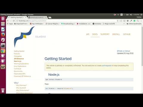 Using bluebird library to promisify async operations in Node.js