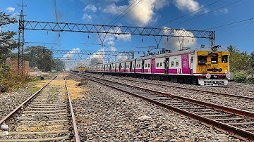 [4K] Very different high speed & delightful EMU train crossing Scenario on Indian Railway