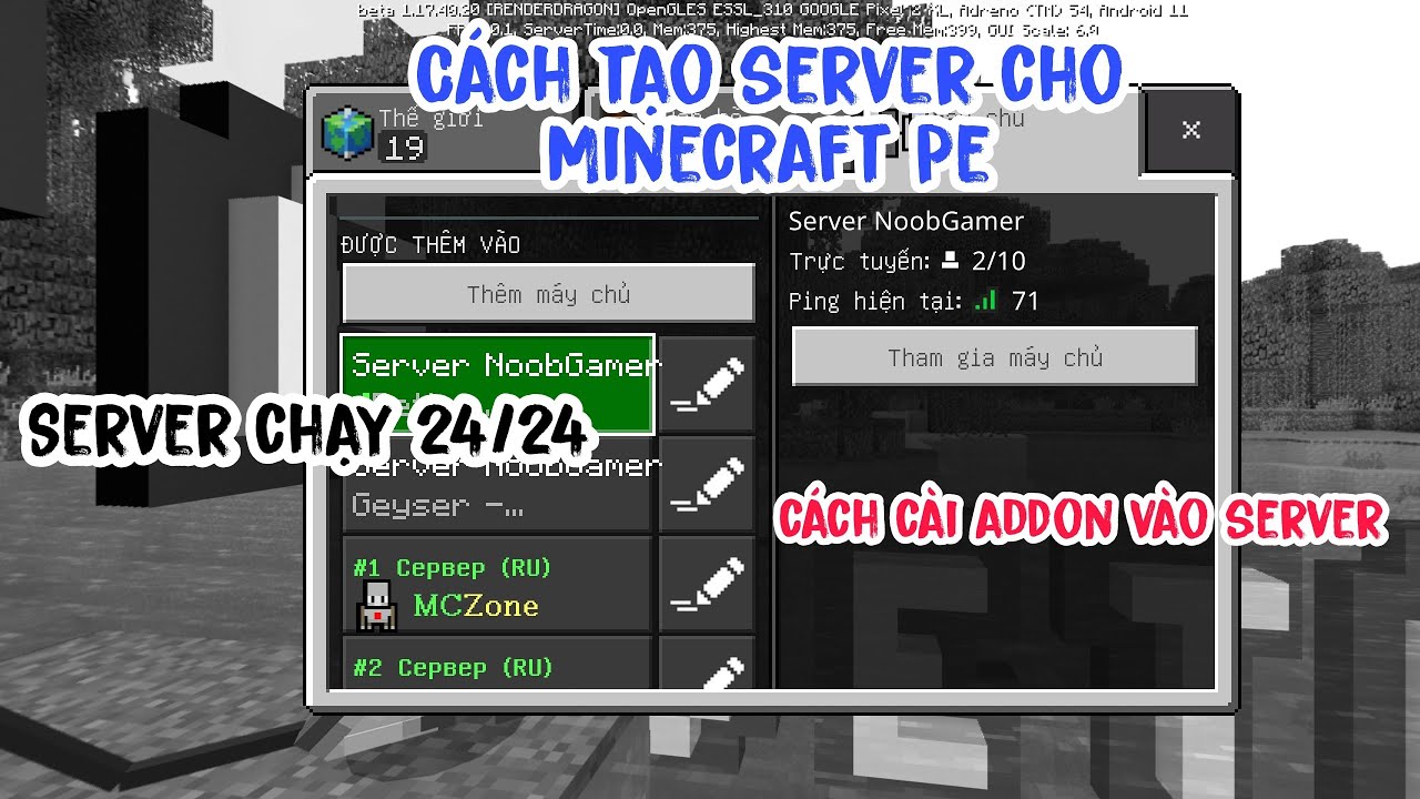 เซิ ฟ เวอร์ minecraft pe  2022 New  Cách Tạo Server Cho Minecraft Pe Mới Nhất Chạy 24/7 Và Cách Cài Addon Vào Server Chạy Siêu Mượt