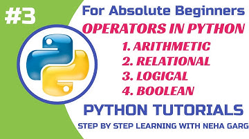 Operators in Python | Arithmetic, Relational, Logical & Boolean | Learn Python Programming #python
