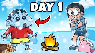 Shinchan & Nobita Survive Ice Challenge 😱😱 | Shinchan And Nobita Game | Funny Game | screenshot 5