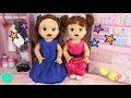 Muñecas Baby Alive visten de PRINCESAS 🎀Gemelas SARA y SARITA en BB Juguetes