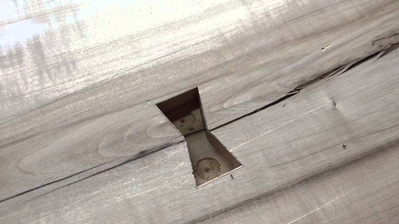 トチ一枚板チギリ加工 一枚板のテーブル工房 きくら - YouTube