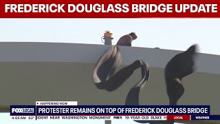Protester remains on Frederick Douglass Bridge Tuesday as delays continue | FOX 5 AT 4AM