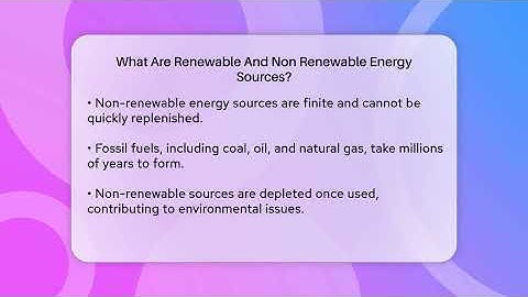 What Are Renewable And Non Renewable Energy Sources? - Ecosystem Essentials