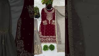 Garara embroidery suit  #readymade #semipartywear #gararasuit #subscribe #share #shorts