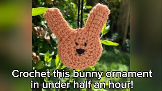 Crochet this cute bunny ornament in under half an hour