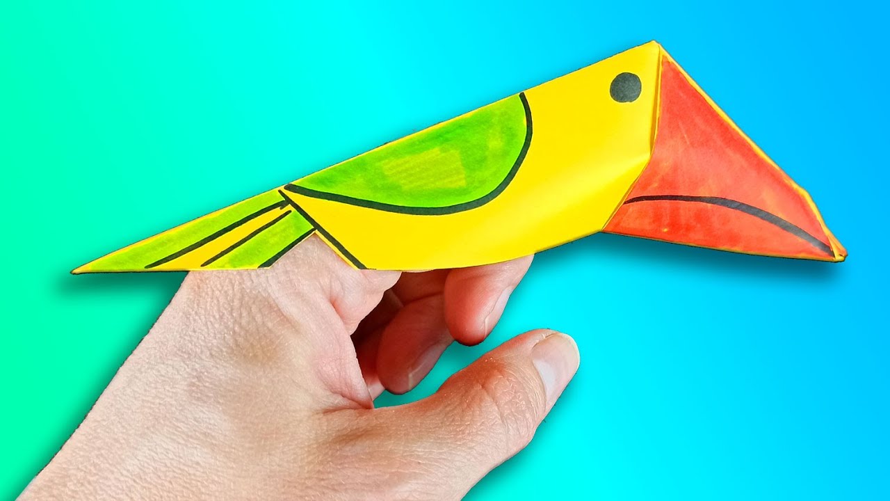 How To Make A Paper Toucan Finger Puppets — Easy Bird Finger Toys Youtube