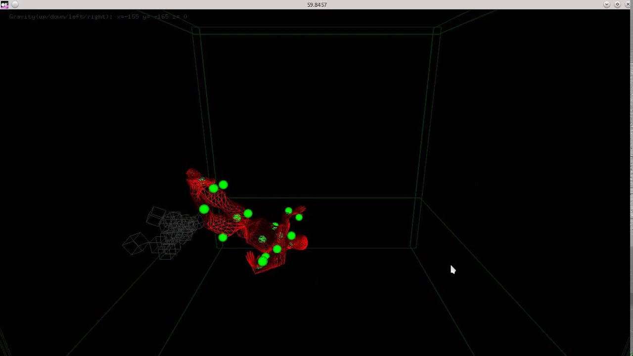 first test assimp bone physics by bullet - YouTube