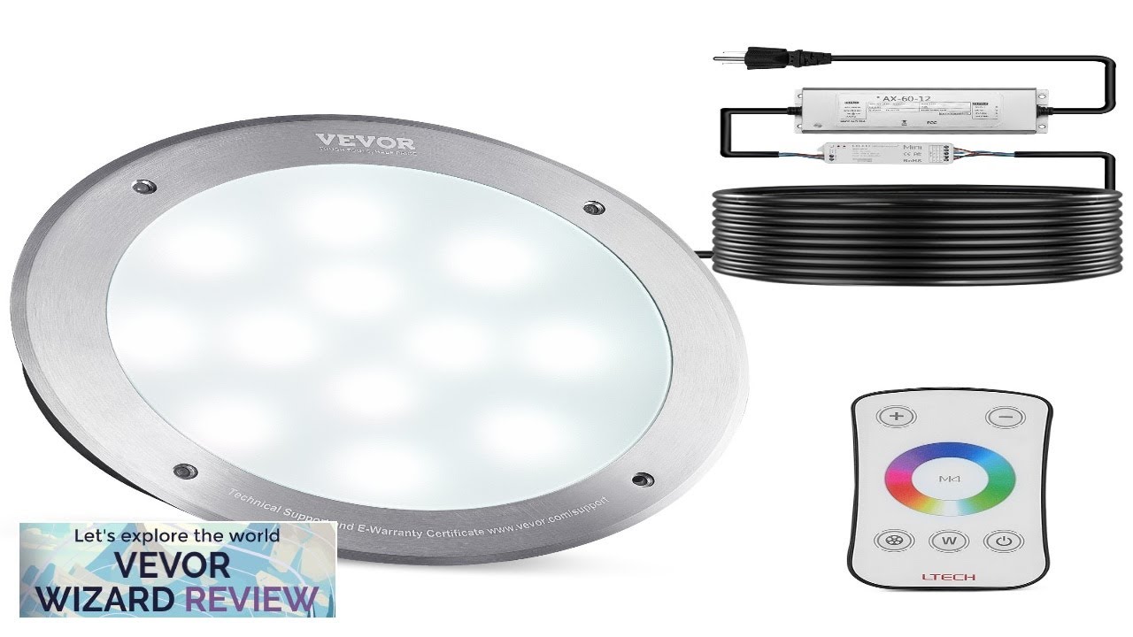 VEVOR 120V AC LED Pool Light 10 Inch 40W RGBW Color Changing Review